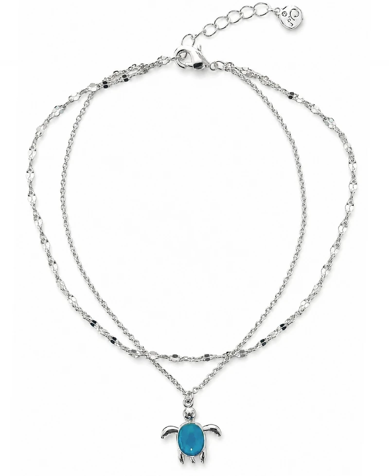 And Now This Double Row Turtle Anklet in Silver Plate