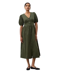 Finery London Women's Arlow Short Sleeve V-Neck Midi Tea Dress