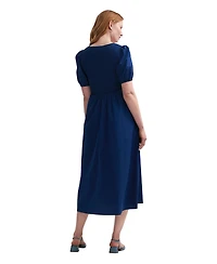 Finery London Women's Jamilla Short Sleeve Cotton Midi Dress