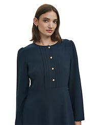 Finery London Women's Shauna Crepe Long Sleeve Short Dress