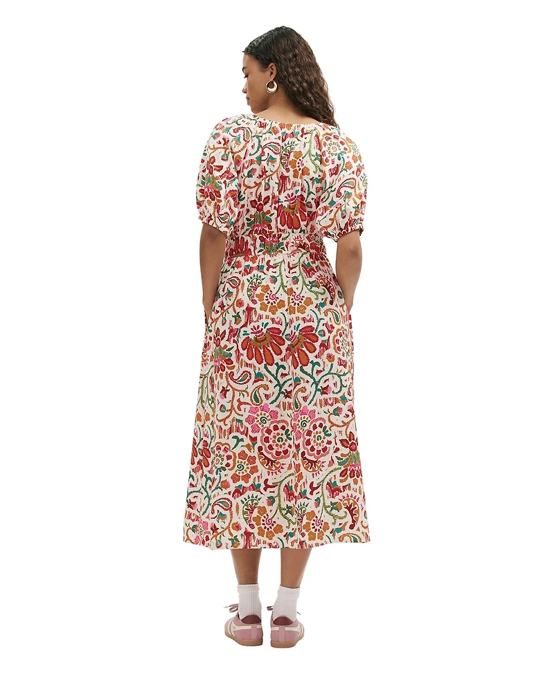 Finery London Women's Estee Floral Crepe Midi Smock Dress
