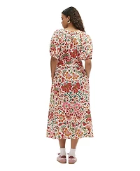Finery London Women's Estee Floral Crepe Midi Smock Dress