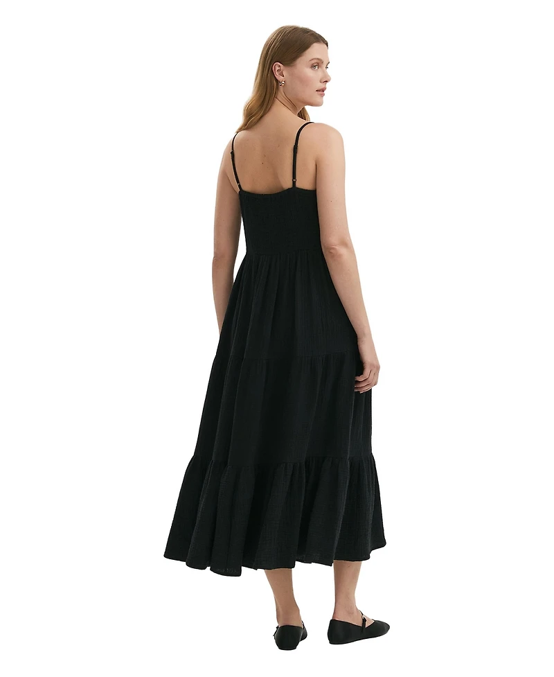 Finery London Women's Emmie Cotton Strappy Midi Tiered Dress