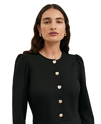 Finery London Women's Rae Ponte Jersey Buttoned Dress