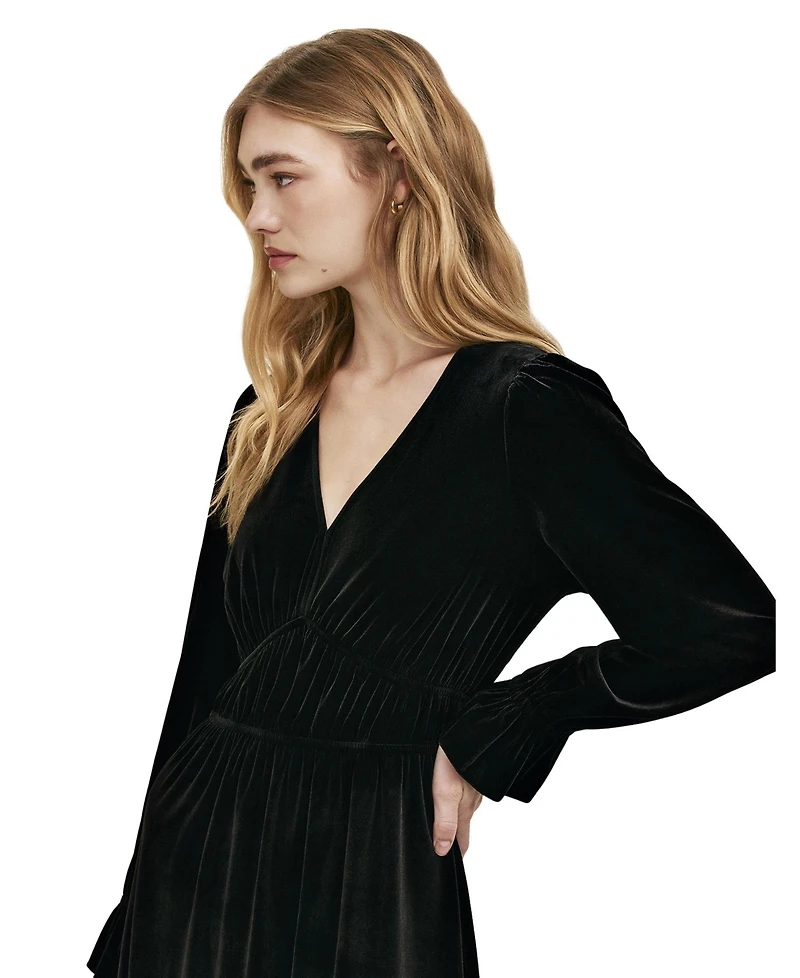 Finery London Women's Laila Velvet V-Neck Midi Dress