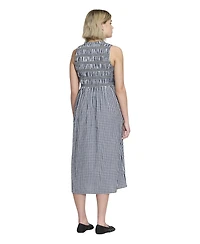 Finery London Women's Hadlee Cotton Gingham Shirred Midi Dress