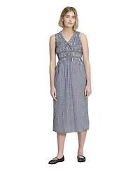 Finery London Women's Hadlee Cotton Gingham Shirred Midi Dress