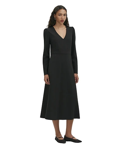 Finery London Women's Seraphina Ponte Jersey V-Neck Midi Dress