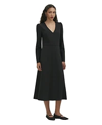 Finery London Women's Seraphina Ponte Jersey V-Neck Midi Dress