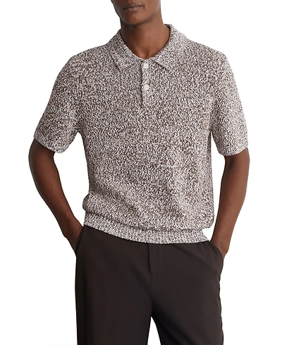 Reiss Men's Marco Relaxed-Fit Marled Cotton-Blend Polo Shirt