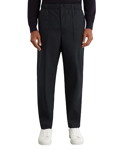 Reiss Men's Snap Flat-Front Tapered Stretch Cotton-Blend Pants