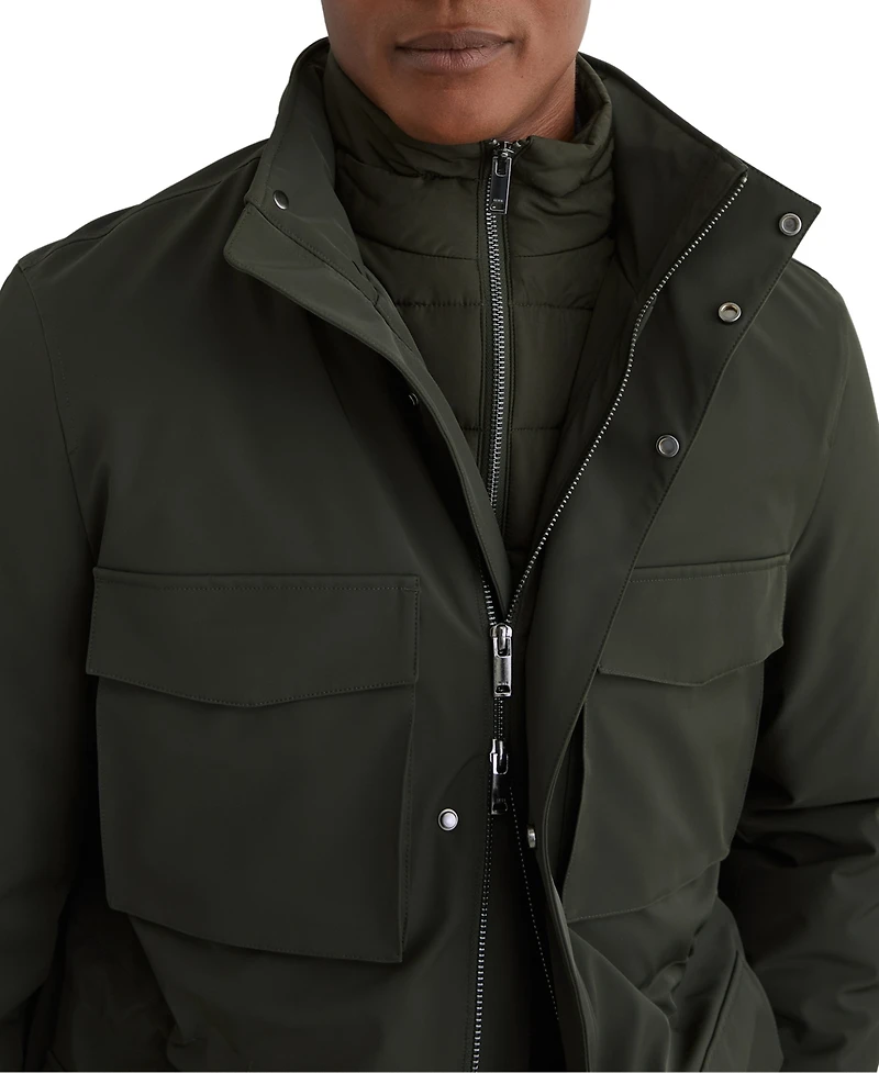 Reiss Men's Glick Hooded Four-Pocket Removable Gilet Jacket