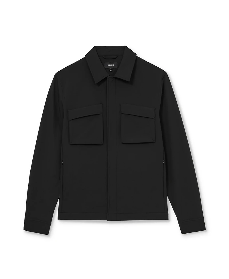 Reiss Men's Divide Utilitarian Soft-Fleece Lined Twin-Pocket Overshirt