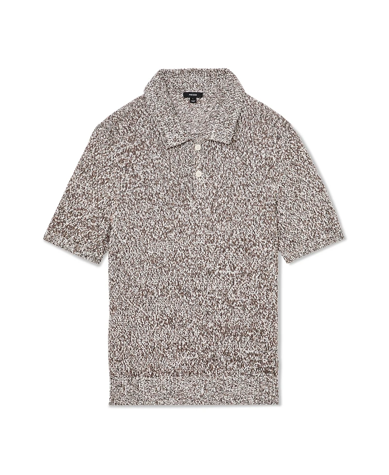 Reiss Men's Marco Relaxed-Fit Marled Cotton-Blend Polo Shirt