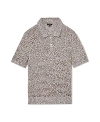 Reiss Men's Marco Relaxed-Fit Marled Cotton-Blend Polo Shirt