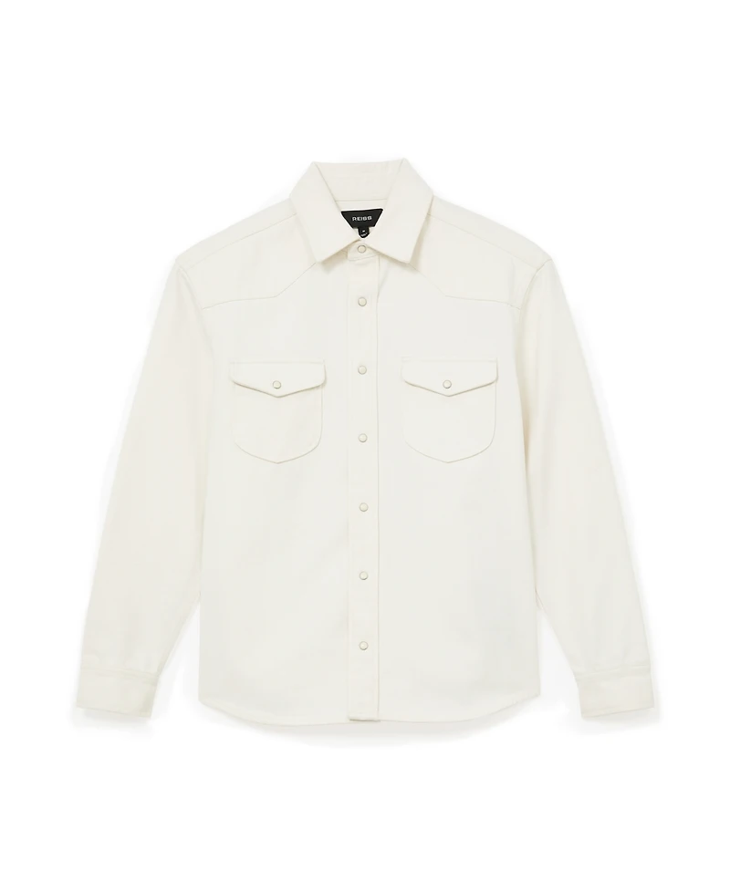 Reiss Men's Finley Denim Western Overshirt