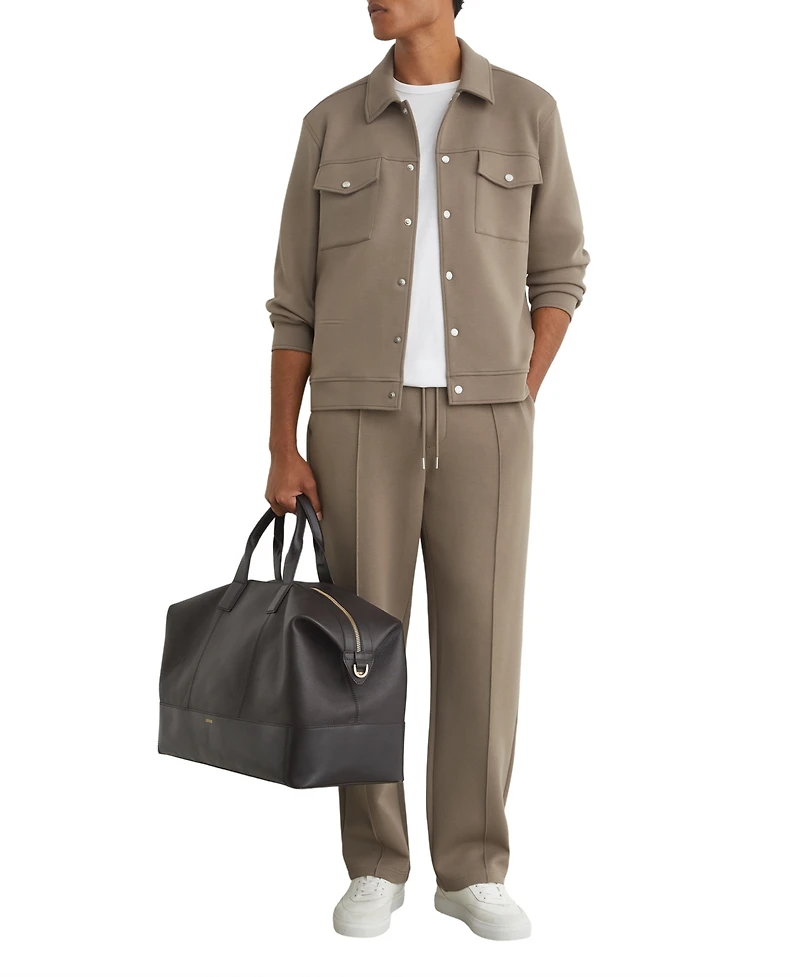 Reiss Men's Thom Sueded Interlock Jersey Regular-Fit Overshirt