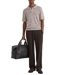 Reiss Men's Marco Relaxed-Fit Marled Cotton-Blend Polo Shirt