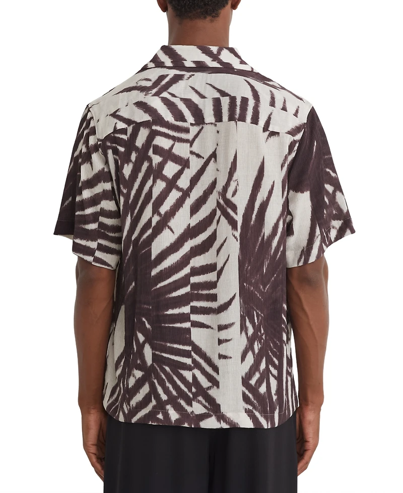 Reiss Men's Shindora Plisse Cuban-Collar Shirt