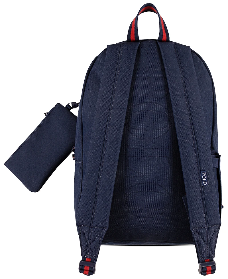 Polo Ralph Lauren Big Boys Backpack, Lunch Box and Pencil Case Combo Set, 3 Piece