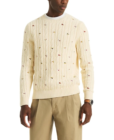 Nautica Men's Crewneck Cable Sweater