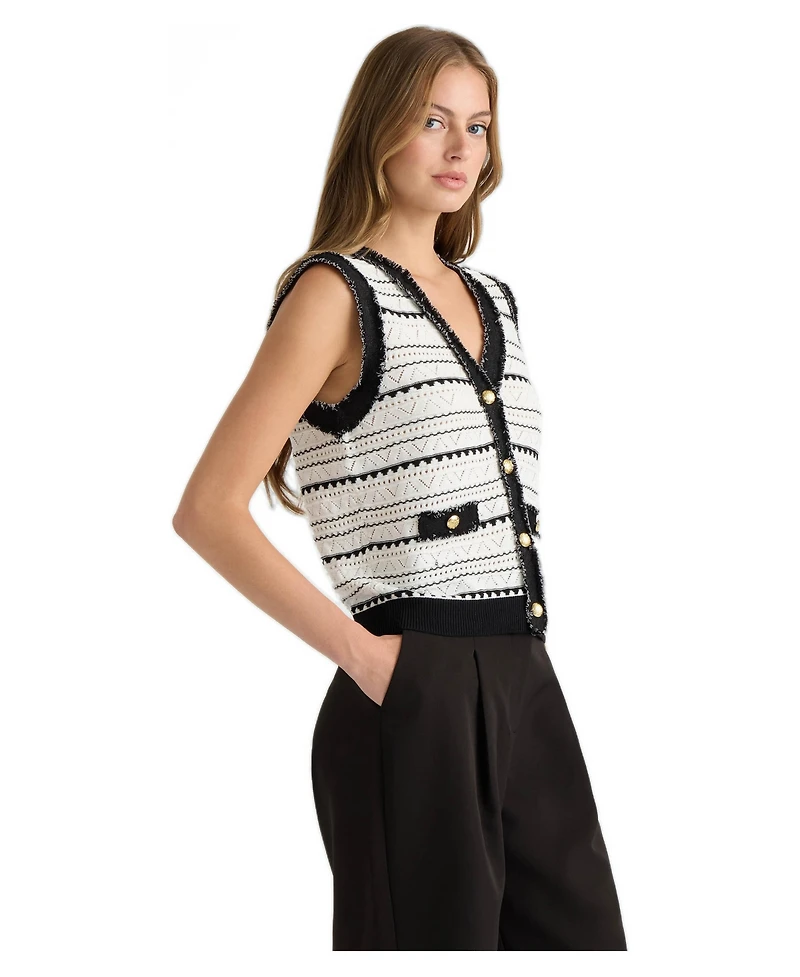 Nvlt Women's V-Neck Button-Front Sleeveless Vest