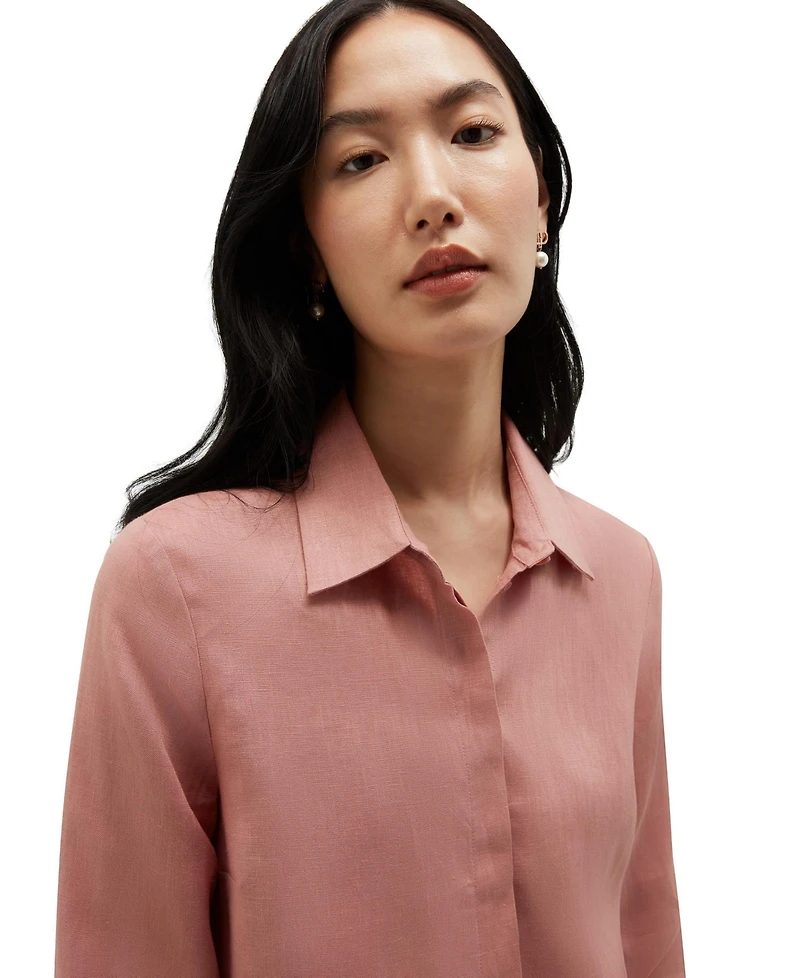 Hobbs London Women's Nita Three-Quarter Sleeve Linen Shirt