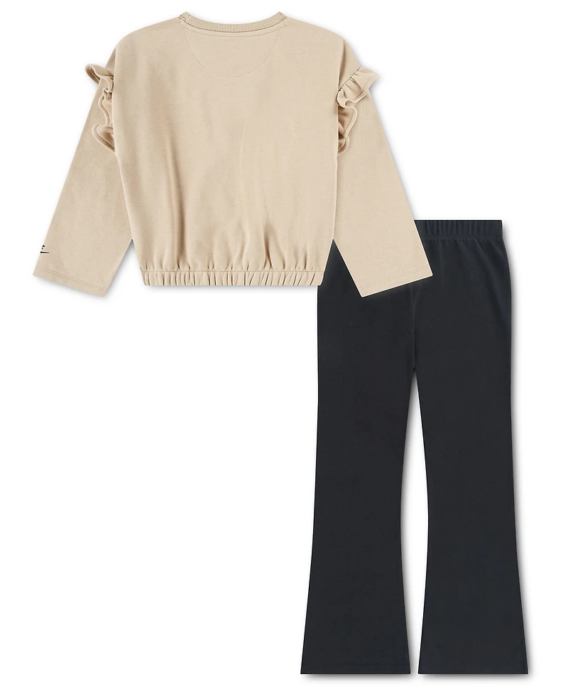 Nike Girls' 4-6X Ruffle Top and Flared Leggings, 2-Piece Set
