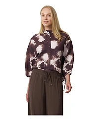Cable & Gauge Women's Floral-Print Balloon-Sleeve Blouse