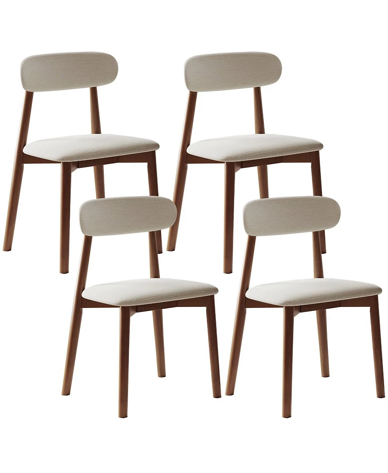 Streamdale Furniture Solid Wood Dining Chairs Set of 4, Chenille Upholstered