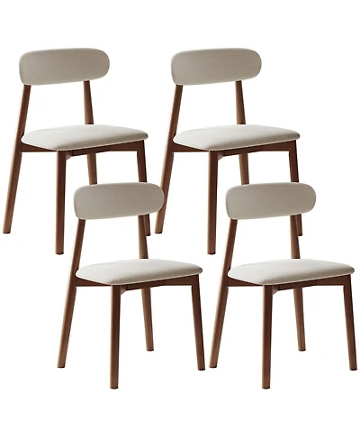 Streamdale Furniture Solid Wood Dining Chairs Set of 4, Chenille Upholstered