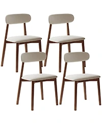 Streamdale Furniture Solid Wood Dining Chairs Set of 4, Chenille Upholstered