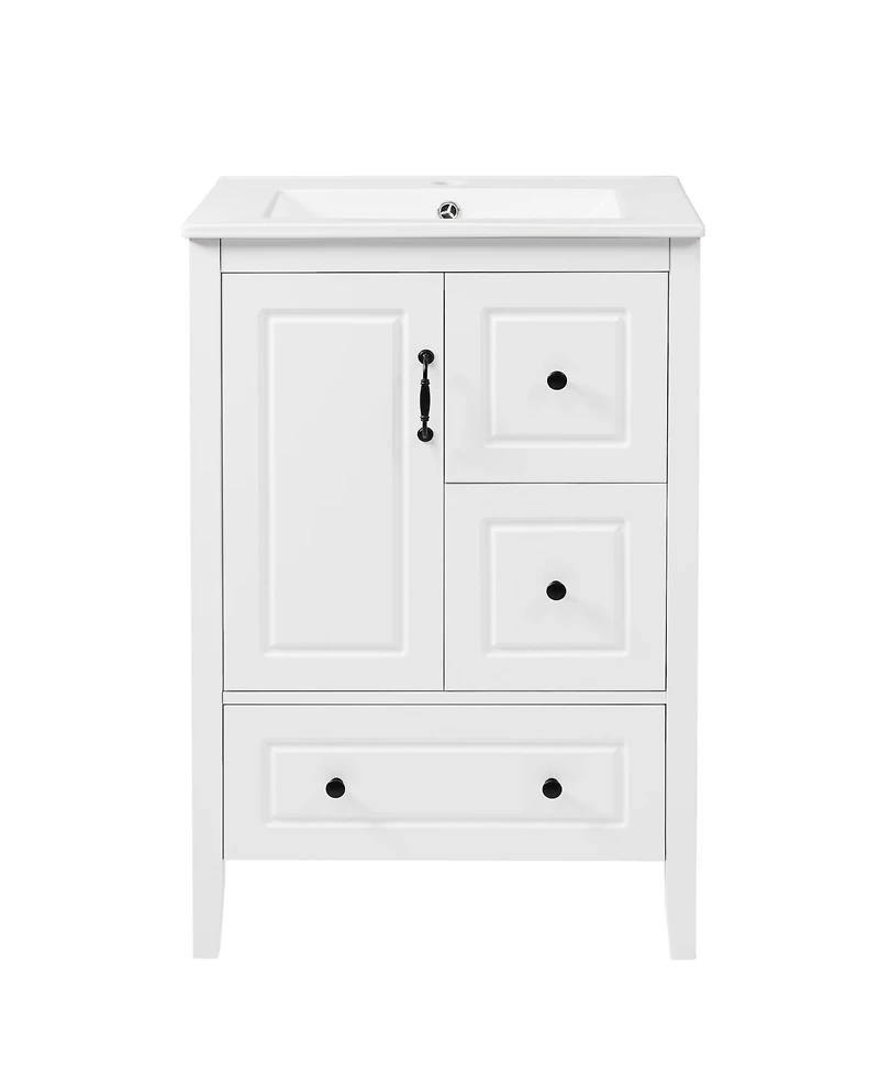 Phying 24 Inch Bathroom Vanity with Sink Modern Freestanding Vanity Cabinet with 1 Soft Closing Door Home Decor