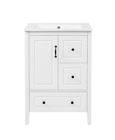 Phying 24 Inch Bathroom Vanity with Sink Modern Freestanding Vanity Cabinet with 1 Soft Closing Door Home Decor