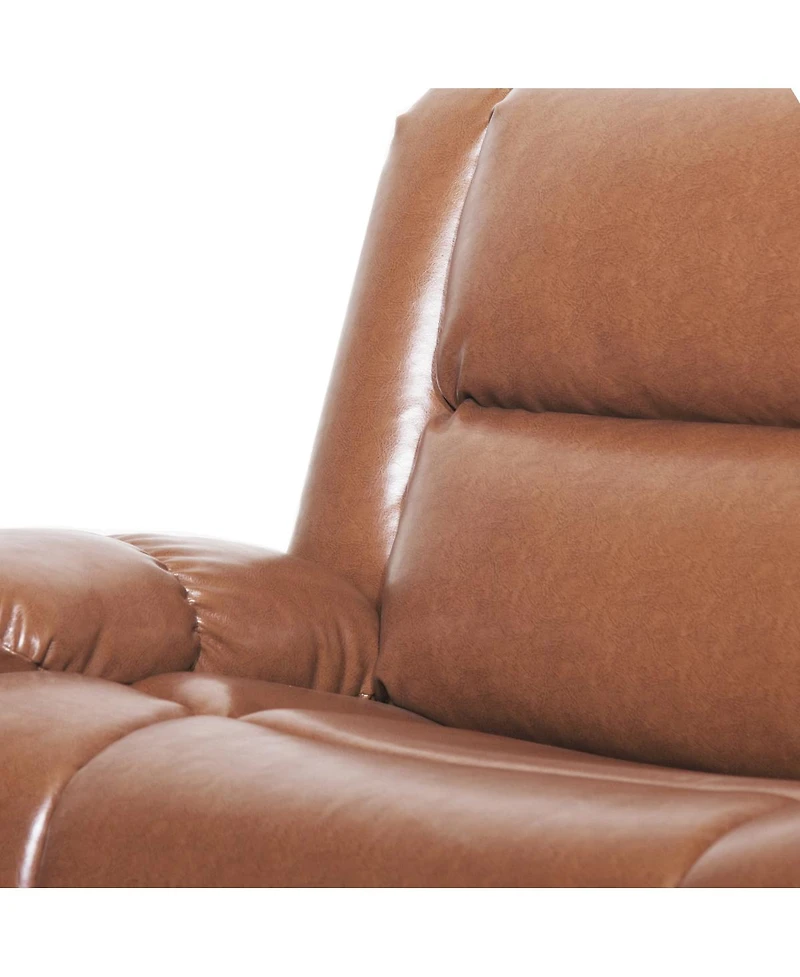 Streamdale Furniture Faux Leather Manual Recliner with Cup Holders
