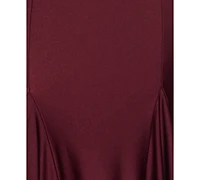 B Darlin Juniors' V-Neck Shiny Knit Gown