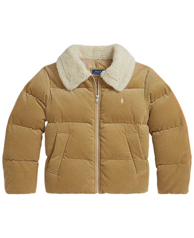 Polo Ralph Lauren Girls' 7-16 Cotton Corduroy Down Jacket