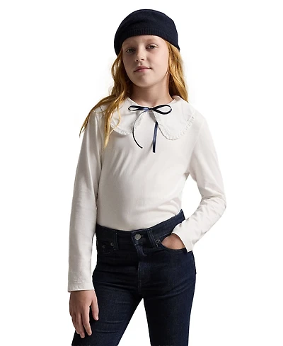 Polo Ralph Lauren Girls' 7-16 Ruffled Cotton Jersey T-Shirt