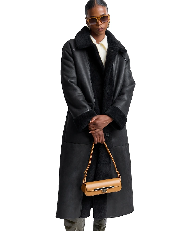 Avec Les Filles Women's Maxi Reversible Faux Fur Coat