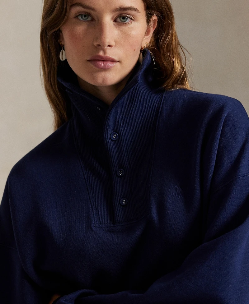 Polo Ralph Lauren Women's Arctic Ribbed Mockneck Long-Sleeve Fleece Pullover