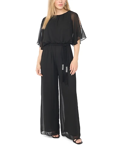 Msk Petite Crew Neck Blouson Jumpsuit
