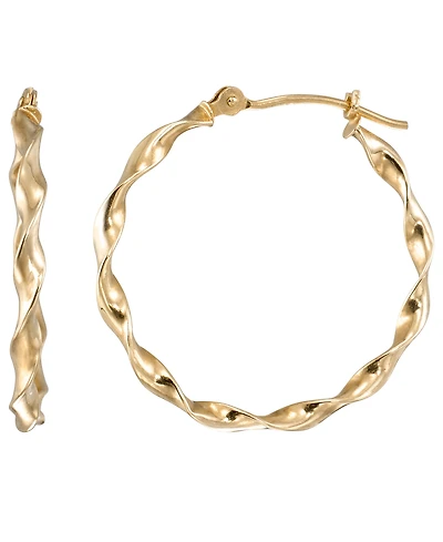 Macy's High Polished Twisted Hoop Earrings in 10k Yellow Gold