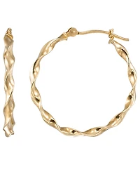 Macy's High Polished Twisted Hoop Earrings in 10k Yellow Gold