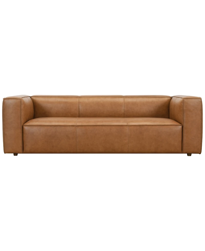 Moxley 99" Genuine Leather Deep Seating Sofa, Macy's Exclusive