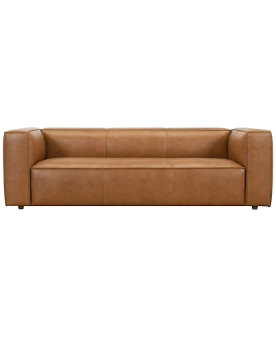 Moxley 99" Genuine Leather Deep Seating Sofa, Macy's Exclusive