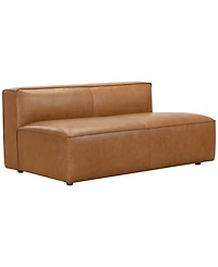 Moxley 63" Genuine Leather Deep Seating Armless Sofa, Macy's Exclusive