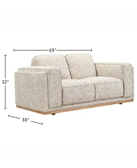 Baymont 69" Top-Grain Leather Pad-Arm Loveseat, Macy's Exclusive