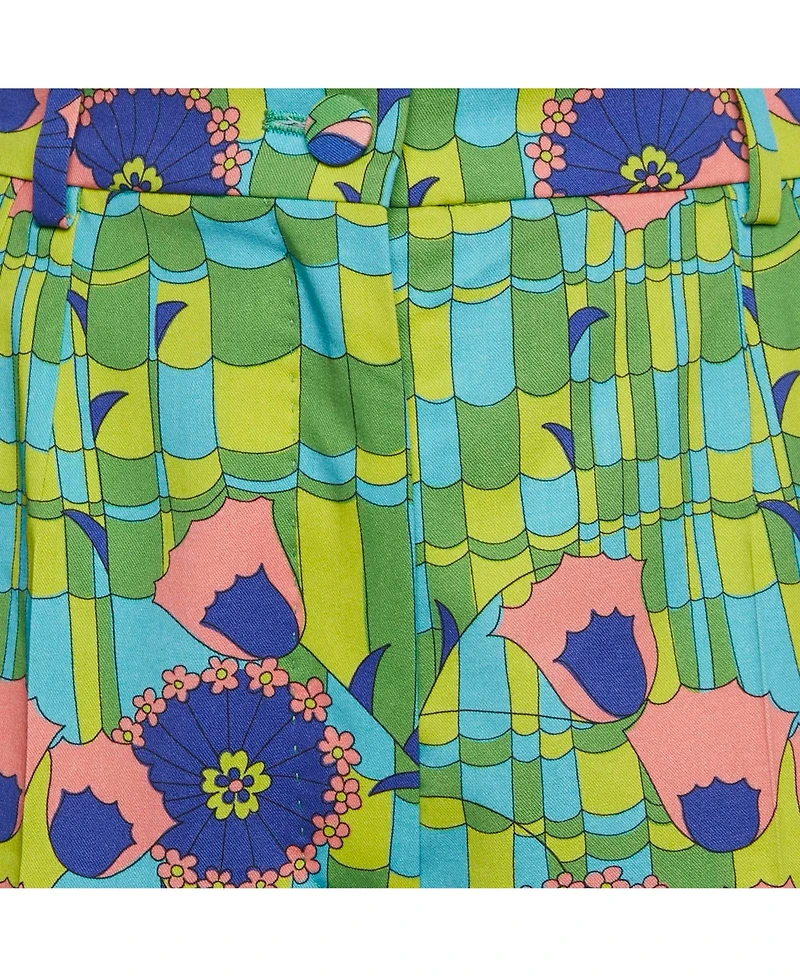 Pre-Owned Dolce & Gabbana Women's Floral Print Poplin Shorts