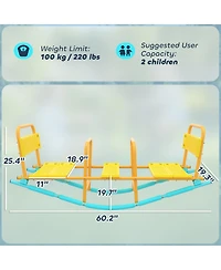 Glintex 2-in-1 Rocking Teeter Totter with Backrest Seats, Steel, 220 lbs Capacity, Ages 3-8