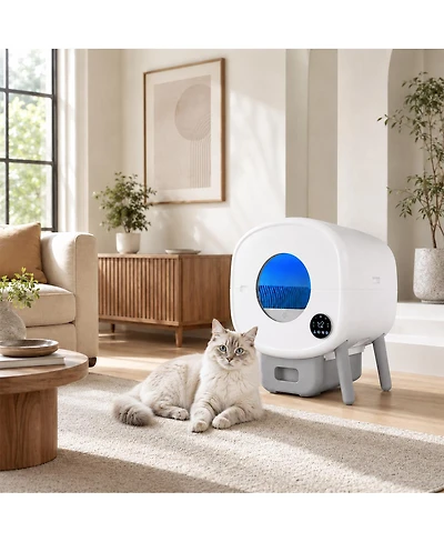 Cumrige Self-Cleaning Cat Litter Box Automatic Cat Litter Box Large Capacity Automatic Cat Litter Box App Control And Safety Protection